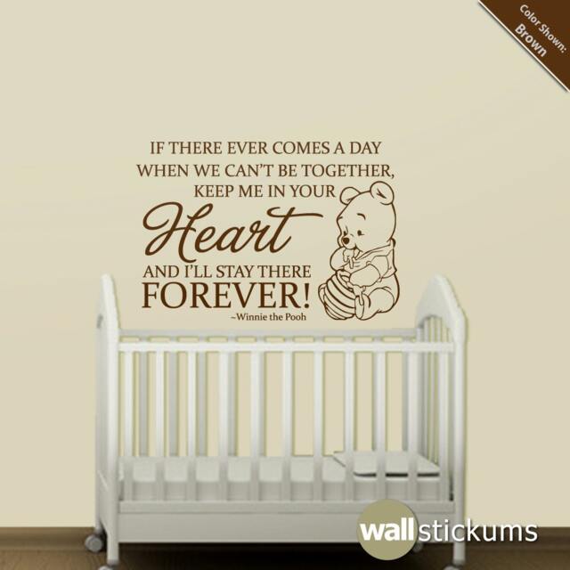 Nursery Wall Decal Quote Winnie The Pooh Heart Forever Quote Removable Vinyl Sticker - Wd0276 - image 1