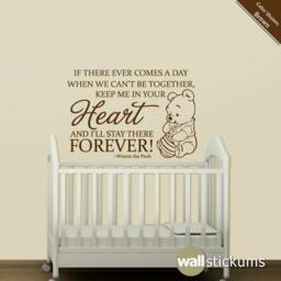 Nursery Wall Decal Quote Winnie The Pooh Heart Forever Quote Removable Vinyl Sticker - Wd0276 - thumbnail 1