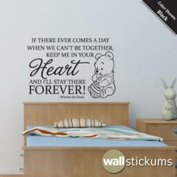 Nursery Wall Decal Quote Winnie The Pooh Heart Forever Quote Removable Vinyl Sticker - Wd0276 - thumbnail 3