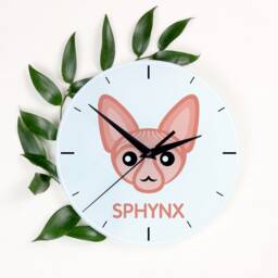 A Clock With A Sphynx Cat. New Collection The Cute Art-Dog Cat