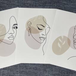 Abstract Woman Line Art Set Of 3 Unframed Wall Print, Modern Abstract, Home D??cor, Minimalist, New Gift - thumbnail 3