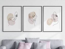 Abstract Woman Line Art Set Of 3 Unframed Wall Print, Modern Abstract, Home D??cor, Minimalist, New Gift - thumbnail 1