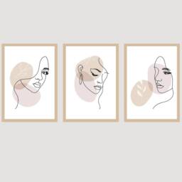 Abstract Woman Line Art Set Of 3 Unframed Wall Print, Modern Abstract, Home D??cor, Minimalist, New Gift - thumbnail 2