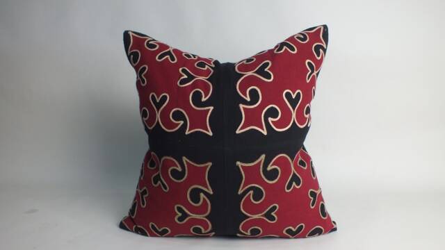 Handmade Hmong Pillow Cover Vintage Ethnic Fabric Cushion - 18x18 - image 1