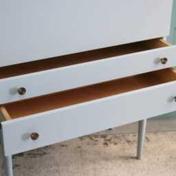 Fold Away Secretary Desk - Scandinavian Pull-Down Floating With Drawers, Anchor - thumbnail 4