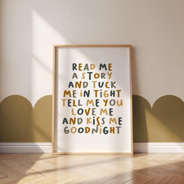 Read Me A Story Kids Wall Art - Reading Corner Print For Nursery, Playroom & Classroom Gift Children Library Unframed - image 1