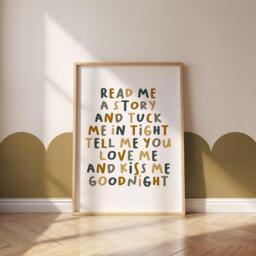 Read Me A Story Kids Wall Art - Reading Corner Print For Nursery, Playroom & Classroom Gift Children Library Unframed - thumbnail 1