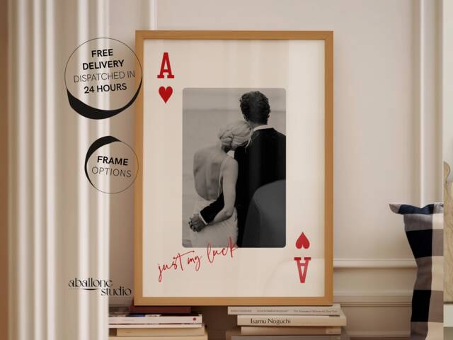 Personalised Playing Card Photo Print 1st Anniversary Gift Paper Sentimental Wedding 21st Birthday For Her Custom - image 1