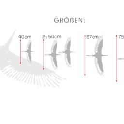 Birds Modern Wall Sticker Set 5x Stork Backgroundless Contour Cut Self-Adhesive Bird W801B - thumbnail 2