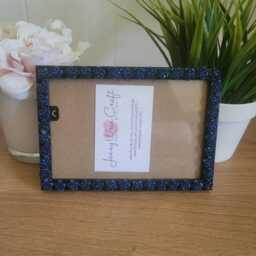 Iridescent Black Gothic Style Resin Flower Flatbacks Photo Frame 4 X 6 Inches - thumbnail 2