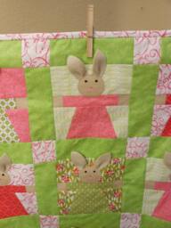 Custom Made Bunny Quilt, Modern Baby Blanket, To Order