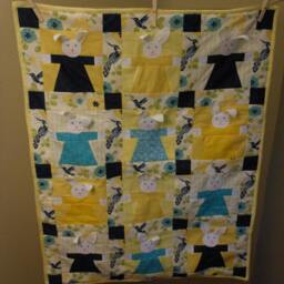 Custom Made Bunny Quilt, Modern Baby Blanket, To Order - thumbnail 2