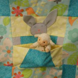 Custom Made Bunny Quilt, Modern Baby Blanket, To Order - thumbnail 4