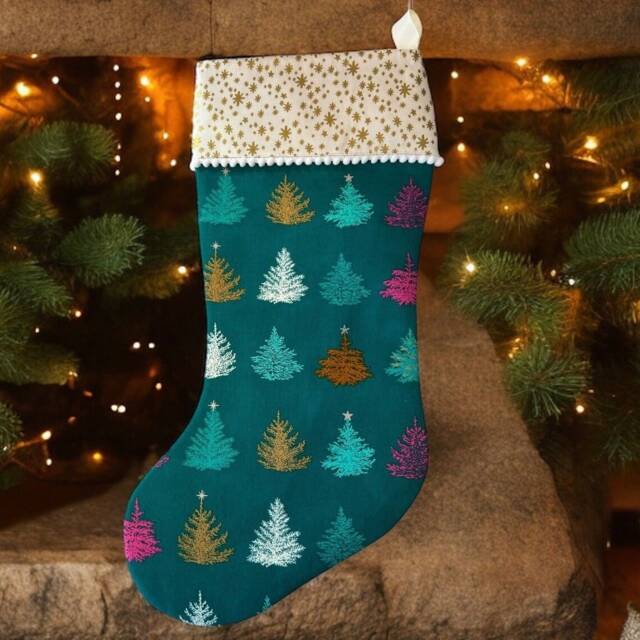 Rifle Paper Co X Christmas in The City Metallic - Fabric Stocking - image 1