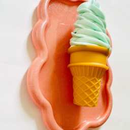Soft Mint Ice Cream Wall Hanging/ Dopamine Decor/ Maximalist Fake Food/ Food Pop Art/ Sculpture/ Funky Decor/Kitchen - thumbnail 2