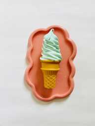 Soft Mint Ice Cream Wall Hanging/ Dopamine Decor/ Maximalist Fake Food/ Food Pop Art/ Sculpture/ Funky Decor/Kitchen - thumbnail 1