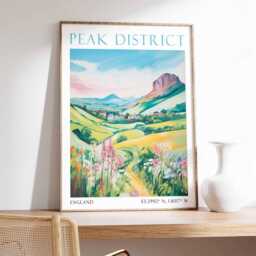 Peak District Travel Print, Poster, Landscape England Wall Art, English Decor, Gift - thumbnail 2