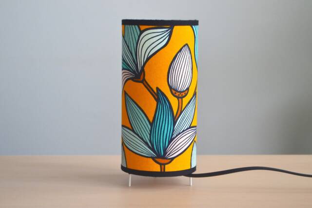 Yellow Floral Table Lamp, Tube Lamp For Living Room, Bedroom - image 1