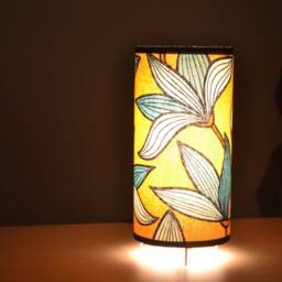 Yellow Floral Table Lamp, Tube Lamp For Living Room, Bedroom - thumbnail 2