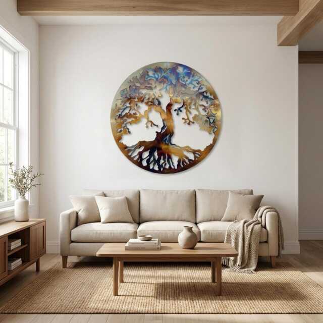 Elegant 60 cm Tree Of Life Wall Decor, Hand-Heated Finish - Hanging Statement Piece - image 1