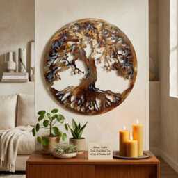 Elegant 60 cm Tree Of Life Wall Decor, Hand-Heated Finish - Hanging Statement Piece - thumbnail 3