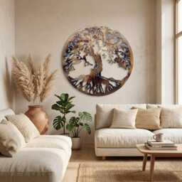 Elegant 60 cm Tree Of Life Wall Decor, Hand-Heated Finish - Hanging Statement Piece - thumbnail 2