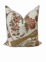 Schumacher Campagne Signature Collection Rose & Ochre Cushion Cover Pillow Double Sided - thumbnail 1