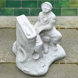 Outdoor Pianist Statue Stone Musician Sculpture Handcrafted Piano Player Figurine Artistic Decor Elegant Indoor Ornament Durable Cement Art - thumbnail 2