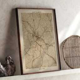 Siena, Tuscany Map - Vintage Beige Detailed Print Italy Travel Gift - thumbnail 1