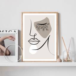 Woman Line Drawing, Single Art, Female Face Art Print, Prints, Abstract Drawing Feminine Poster, Wall Poster - thumbnail 2