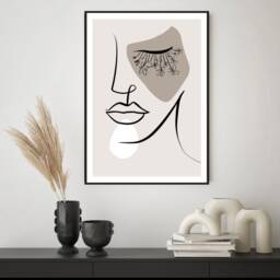Woman Line Drawing, Single Art, Female Face Art Print, Prints, Abstract Drawing Feminine Poster, Wall Poster - thumbnail 3
