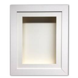 Shadow Picture Frame, 3 Inch Deep Memory Display, White Mount Handmade Keepsake - thumbnail 3