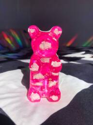 Giant Resin Gummy Bear - Large Pop Art Sculpture Pink With Clouds Candy Decor Funky Home