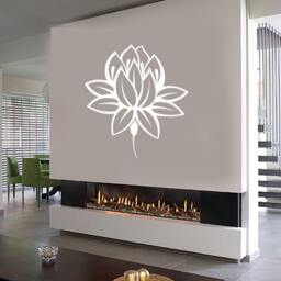 Sacred Lotus Wall Sticker - Elegant Floral Vinyl Decal For Bedroom, Living Room, Or Boho Decor - #1241Di - thumbnail 2