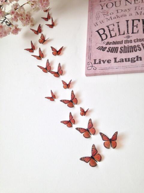 3D Monarch Butterfly Wall Art Brown Home Decor, Set Of 18 - image 1