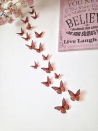 3D Monarch Butterfly Wall Art Brown Home Decor, Set Of 18 - thumbnail 1