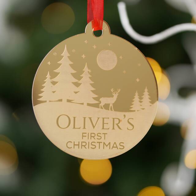 Baby First Christmas Bauble, Baby's 1st Bauble Keepsake, My Ornament, Personalised Decoration Gift - image 1