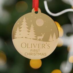 Baby First Christmas Bauble, Baby's 1st Bauble Keepsake, My Ornament, Personalised Decoration Gift - thumbnail 1