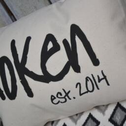 Cotton Anniversary, Anniversary Gift Idea, Housewarming Gift, Wedding Last Name, Newlywed Gift Pillow, 2nd -Loken - thumbnail 2