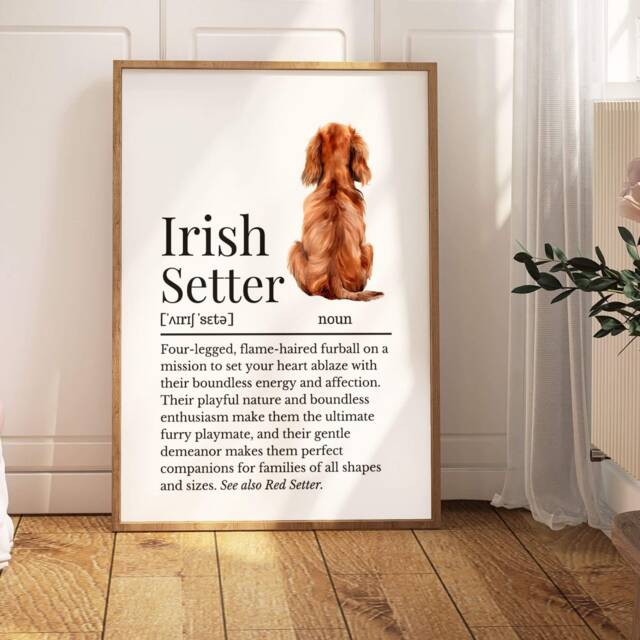 Irish Setter Definition Print, Wall Print For Owner, Dog Owner Gift, Mum - image 1