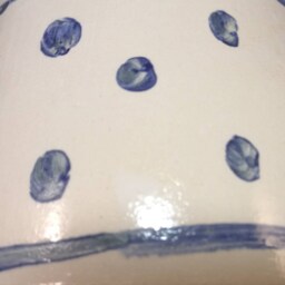 Handmade Ceramic Planter With Feet Blue Dot Pottery Cactus Pot - thumbnail 4