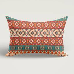 Kilim Print Cushion Cover-Rug Design Lumbar Pillow Case-Authentic Rectangle Shape Cushion-Home Decor Oblong Cushion-Gift For Her Cushion - thumbnail 2