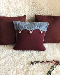 Knit Pillow Cushion Hand Knitted Throw Case Chunky Cover Red Sweater Cushion Decorative Handmade Rustic Home Decor