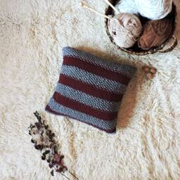 Knit Pillow Cushion Hand Knitted Throw Case Chunky Cover Red Sweater Cushion Decorative Handmade Rustic Home Decor - thumbnail 2