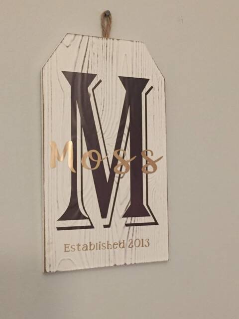 Personalized Monogram Wood Sign - Personalized Farmhouse Sign White Wash Decor - image 1
