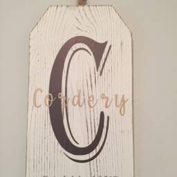 Personalized Monogram Wood Sign - Personalized Farmhouse Sign White Wash Decor - thumbnail 2