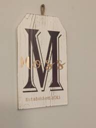Personalized Monogram Wood Sign - Personalized Farmhouse Sign White Wash Decor - thumbnail 1