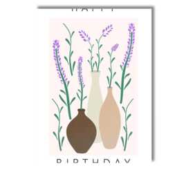 Minimalist Lavender Botanical Vase Arrangement Contemporary Print Canvas Wall Art Decor Picture Ready To Hang
