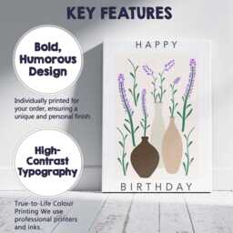 Minimalist Lavender Botanical Vase Arrangement Contemporary Print Canvas Wall Art Decor Picture Ready To Hang - thumbnail 2