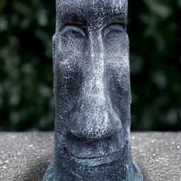 Stone Easter Island Figure Outdoor Head Sculpture Concrete Polynesian Style Decoration Handmade Ornament Moai Lover Gift Yard Art - thumbnail 3